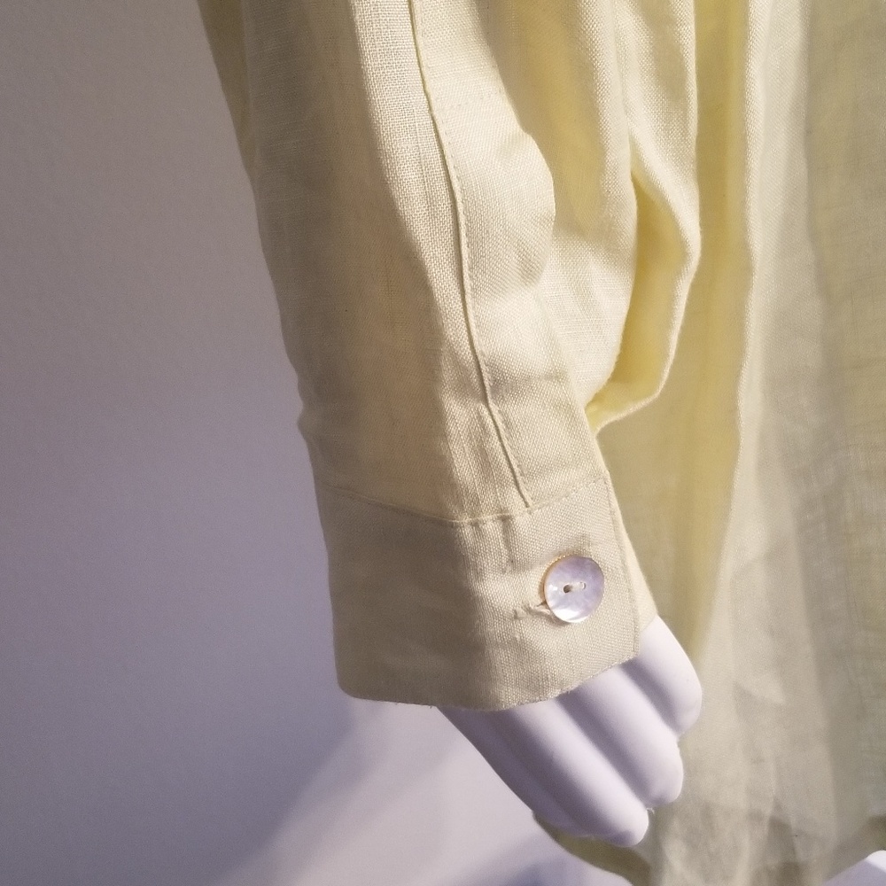 100% Linen Plus Size Button Down Blouse - image 4